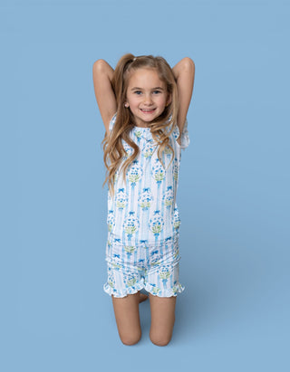 HEIRLOOM BLUE BLOOMS DREAM RUFFLE SHORT SET