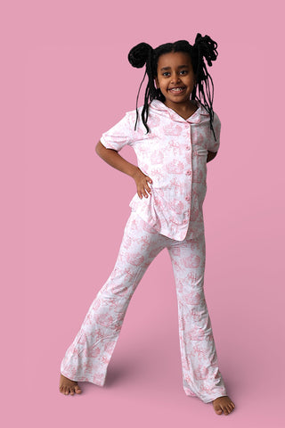 BLUSH BUNNY TOILE DREAM GIRL'S FLARE SET