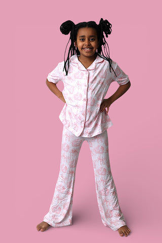 BLUSH BUNNY TOILE DREAM GIRL'S FLARE SET