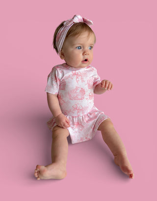 BLUSH BUNNY TOILE DREAM BODYSUIT DRESS