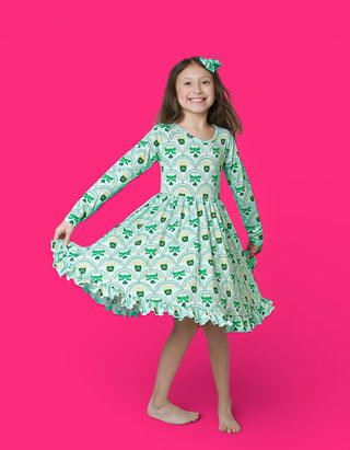 CLOVER & COINS DREAM RUFFLE DRESS