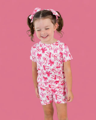 BOW CHECKERED CHARM DREAM SHORT SET