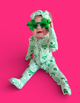 CLOVER & COINS DREAM RUFFLE ROMPER