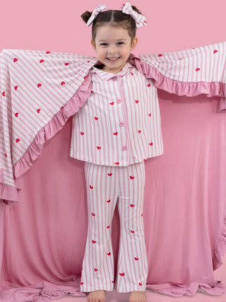 SWEETHEART STRIPES DREAM RUFFLE BLANKET