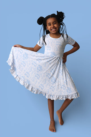 BLUEBELL EASTER TOILE DREAM RUFFLE DRESS