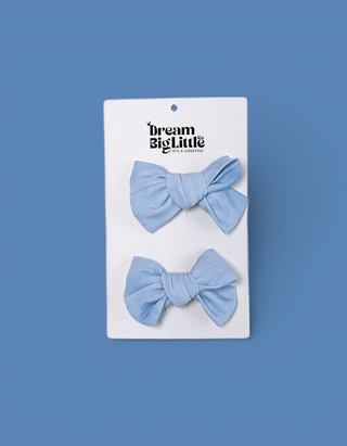 BLUE HAZE DREAM BOW HAIR CLIPS