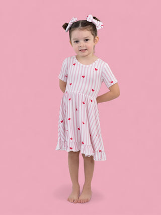 SWEETHEART STRIPES DREAM RUFFLE DRESS
