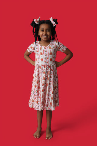 BERRY BEAR BLISS DREAM RUFFLE DRESS