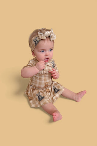 TEDDY CHECK DREAM BODYSUIT DRESS