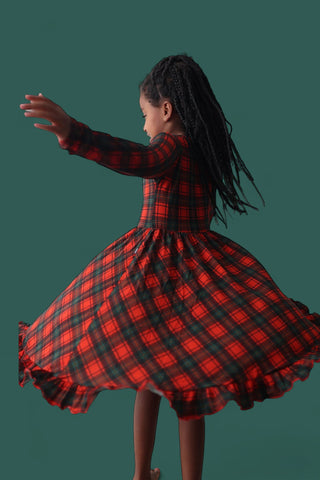 TARTAN CHEER DREAM RUFFLE DRESS