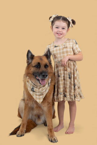 TEDDY CHECK DREAM RUFFLE DRESS