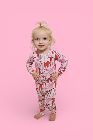 BE MINE BOWS DREAM RUFFLE ROMPER