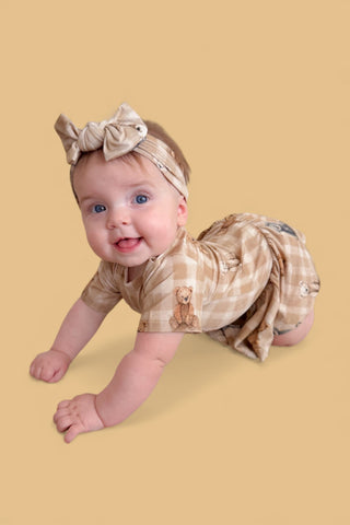 TEDDY CHECK DREAM BODYSUIT DRESS