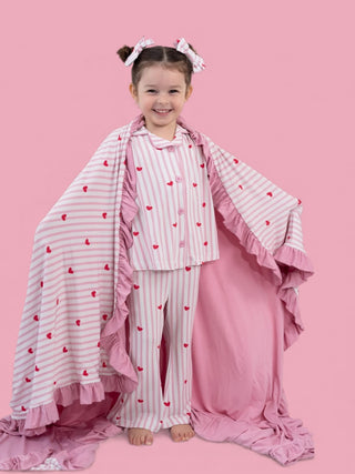 SWEETHEART STRIPES DREAM RUFFLE BLANKET