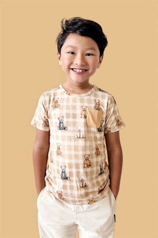 TEDDY CHECK DREAM POCKET TEE