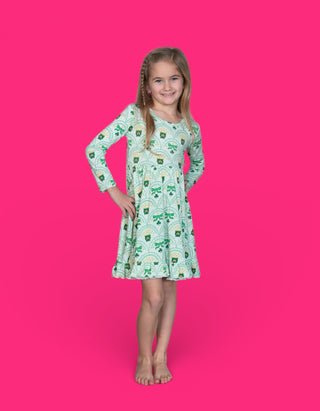CLOVER & COINS DREAM RUFFLE DRESS