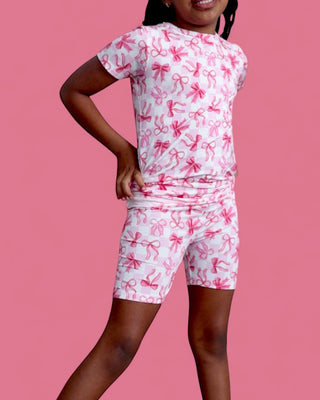 BOW CHECKERED CHARM DREAM SHORT SET