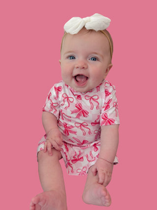 BOW CHECKERED CHARM DREAM BODYSUIT DRESS