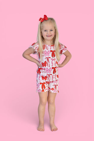 BE MINE BOWS DREAM RUFFLE SHORT SET