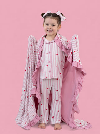 SWEETHEART STRIPES DREAM RUFFLE BLANKET