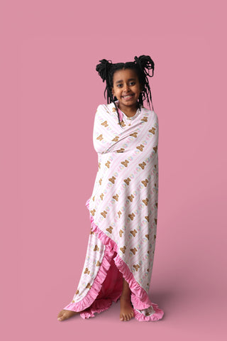 BEAR-Y BLOSSOMS DREAM RUFFLE BLANKET