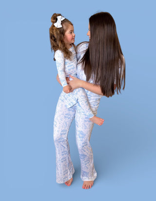 BLUEBELL EASTER TOILE DREAM BOW HAIR CLIPS