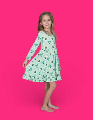 CLOVER & COINS DREAM RUFFLE DRESS