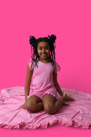 PINK DAYDREAM DREAM RUFFLE SHORT SET