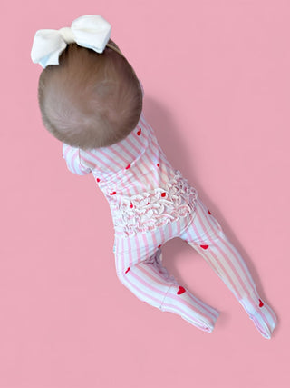 SWEETHEART STRIPES DREAM RUFFLE ROMPER