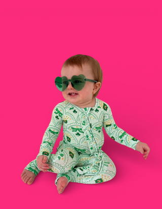 CLOVER & COINS DREAM RUFFLE ROMPER