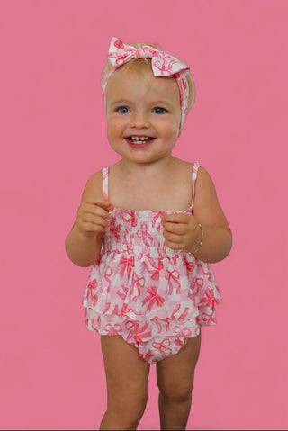 BOW CHECKERED CHARM DREAM SMOCKED TIERED BODYSUIT DRESS