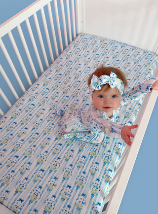 HEIRLOOM BLUE BLOOMS DREAM CRIB SHEET