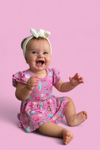 GLAMOUR MAGIC DREAM RUFFLED CAP SLEEVE BODYSUIT DRESS