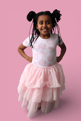 BLUSH BUNNY TOILE DREAM TUTU DRESS