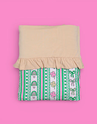 LUCKY RAINBOW RIBBONS DREAM RUFFLE BLANKET