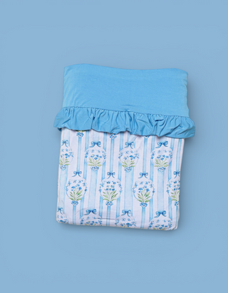 HEIRLOOM BLUE BLOOMS DREAM RUFFLE BLANKET