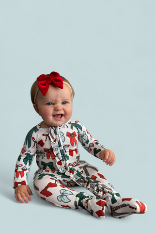 BE MERRY BOWS DREAM RUFFLE ROMPER