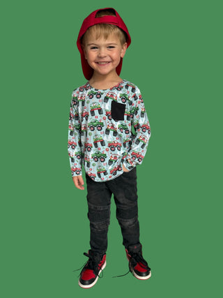 REVVED UP FOR CHRISTMAS DREAM LONG SLEEVE POCKET TEE