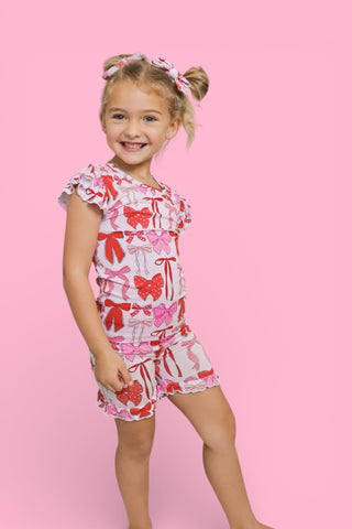 BE MINE BOWS DREAM RUFFLE SHORT SET