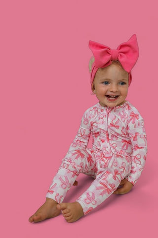 BOW CHECKERED CHARM DREAM RUFFLE ROMPER