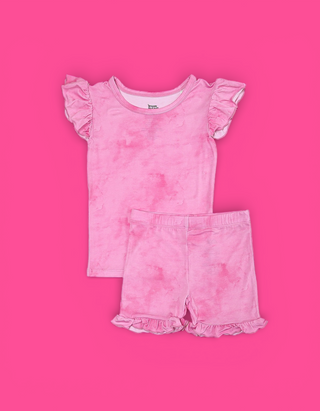 PINK DAYDREAM DREAM RUFFLE SHORT SET