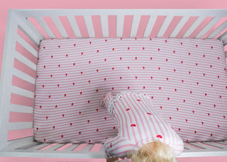 SWEETHEART STRIPES DREAM CRIB SHEET