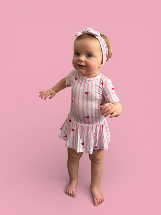 SWEETHEART STRIPES DREAM BODYSUIT DRESS